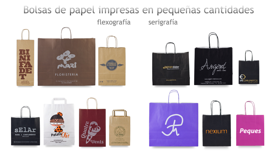 Bolsa papel kraft pequeña 15x8x20 personalizada flexografía